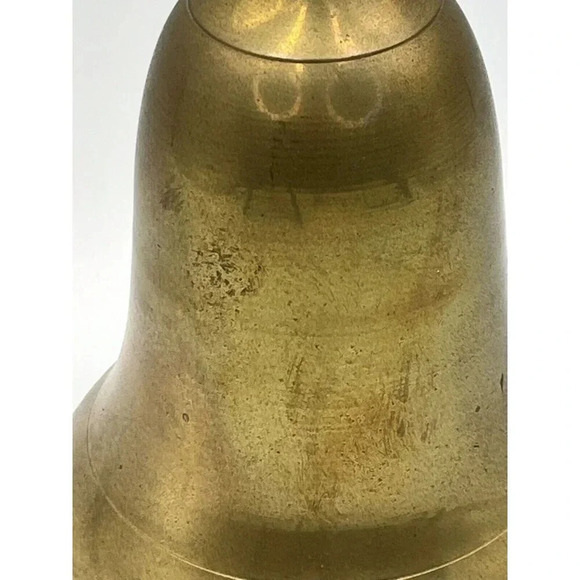 Large Vintage Sarna?Hand Bell School/Dinner/Church Solid Brass 11”Patina - Picture 6 of 10